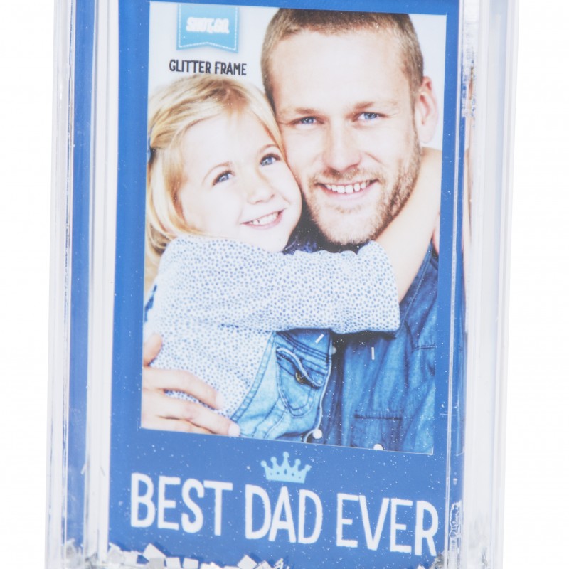 Best Dad Ever Mini Glitter frame Blue Best Dad Ever Mini Glitter frame Blue