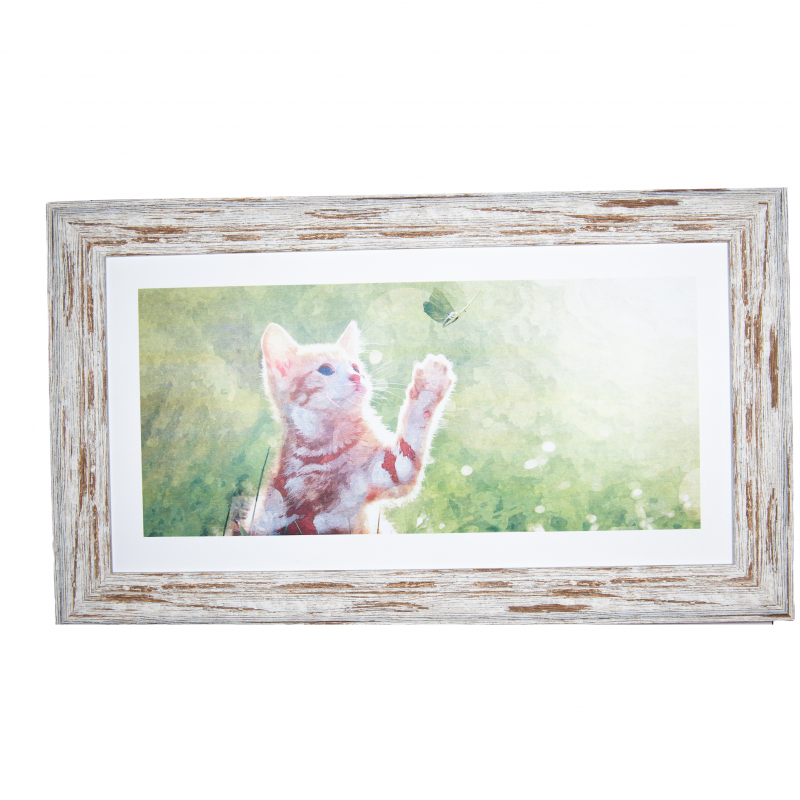 Panorama Kittens Frame Dark Brown